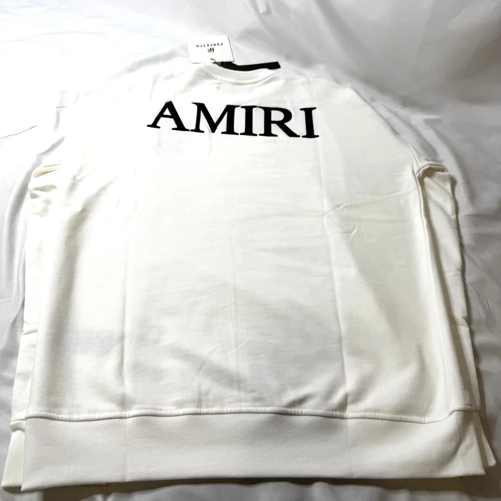 AMIRI White Crewneck Sweater with Black Logo - Picture 4 of 5
